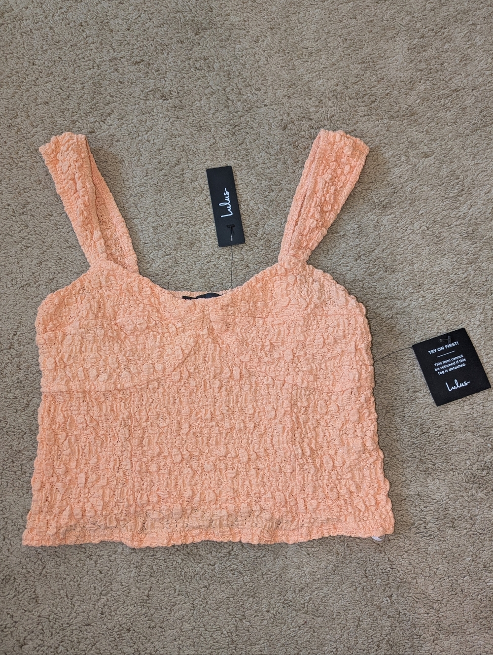 NWT Lulu's Light Orange Tank Top Size M